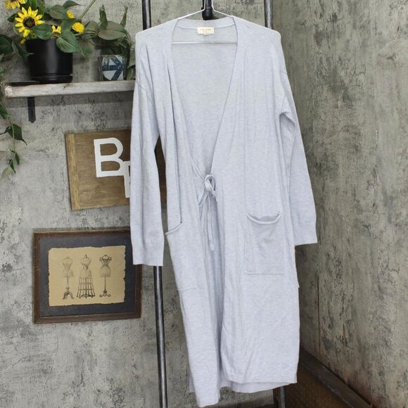 NEW State Of Day Womens Long Knit Layering Robe 100180152MS Gray Heather S
